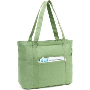 Large Canvas Tote Bag for Women, Shoulder Handbag with Laptop Compartment for College Work Nurse Travel Gym