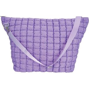 iscream 16" x 12.5" Puffy Quilted Compact Travel Tote Bag with Zipper Closure and Adjustable Strap - Hot Pink