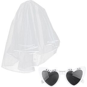 Framendino, Bridal Veil with Bride to Be Sunglasses Shower Party Decorations for Wedding