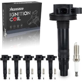 حزمة ملف الإشعال UF553 وقابس شرارة Iridium متوافق مع Ford Edge Taurus Flex Fusion Explorer Mustang F-150 Lincoln MKS MKX MKZ MAZDA 6 CX-9 Sable 3.5L 3.7L 2007-2016 استبدال 5019 مجموعة من 6