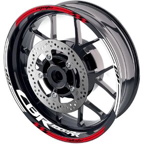 ملصقات حافة العجلة 17 بوصة شارات الشريط فينيل لامع AA02 متوافق مع CBR1000RR FIREBLADE 03-24 13 14 15 16 17 18 19 20 21 22 23 24 RED