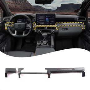 Car Center Console Dashboard Trim Strips Compatible with Toyota Tacoma 2024 2025 ABS Center Control Dashboard Cover Interior Decoration Accessorie (Carbon Fiber Grain)