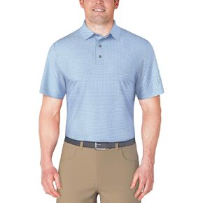PGA TOUR Men's Short Sleeve Geo Printed Golf Polo