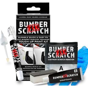 BUMPER SCRATCH FIX TOUCH UP PAINT KIT FOR SCRAPED SCRATCHED BUMPER QUICK AND EASY ALL IN ONE BUMPER REPAIR KIT AND SCRATCH REMOVER UNIVERSAL COLOR