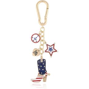 العلم الأمريكي Keychain Bag bag charms carnings | الرابع من يوليو سحر حقيبة للنساء | هدية الملحقات البروتينية