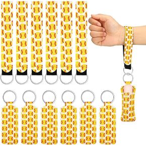 Hicarer 20 Pieces Softball Lipstick Holder Keychain Lipstick Holder Softball Gifts for Team Clip-on Sleeve Pouch Sports Theme Lip Balm Holster Pouch for Tracker