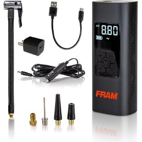 Fram Fek40008 Car Battery Jump Starter 13000mah (44.4WH) حتى 5.0 لتر غاز ومحركات ديزل 2.0 لتر ، داعم للسيارات الطوارئ 12 فولت مع كابلات الطائر ، بنك الطاقة المحمول ومصباح يدوي LED