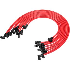 Universal Spark Plug Wire Set - 10.5mm Red High Performance, Fit for Chevy GM SBC BBC Engines Small Block 305 307 327 350 383 Big Block 427 454 502 and More with HEI System(9Pcs)