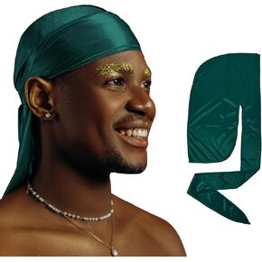 2 Pack Silk Durag for Men and Women, Silky Satin Do Rag