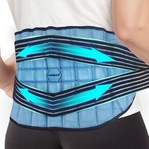 Ice Pack for Back Pain Relief, 2 Hours Long Lasting Coldness Ice & Compression Therapy Flexible Lower Back Ice Pack for Lumbar Surgery, Sciatica, Coccyx Pain