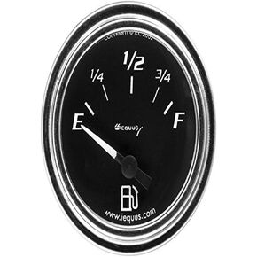 Equus 7363 2" Fuel Level Gauge, Chrome with Black Dial