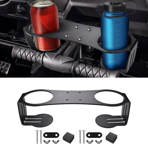 Canitu Grab Bar Dual Cup Holder,Motorcycle A3 Steel Powder Coated Drink Holder for Honda Talon 1000R/X 2019-2023 for Honda Talon 1000X-4 for KawasakiTeryx KRX 1000 2020-2023 (Black) in Saudi Arabia