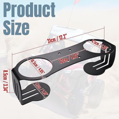 Canitu Grab Bar Dual Cup Holder,Motorcycle A3 Steel Powder Coated Drink Holder for Honda Talon 1000R/X 2019-2023 for Honda Talon 1000X-4 for KawasakiTeryx KRX 1000 2020-2023 (Black) in Saudi Arabia