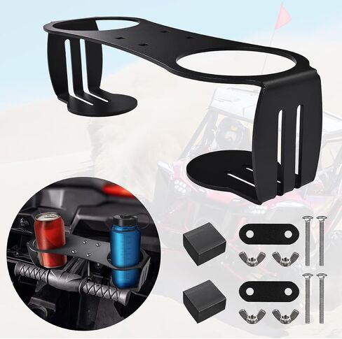 Canitu Grab Bar Dual Cup Holder,Motorcycle A3 Steel Powder Coated Drink Holder for Honda Talon 1000R/X 2019-2023 for Honda Talon 1000X-4 for KawasakiTeryx KRX 1000 2020-2023 (Black) in Saudi Arabia