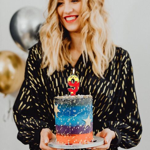 Cartoon Birthday Cake Candle, Red and Yellow Anime Candle, Decorative Birthday Cake Number Cake Topper, Cartoon Themed Party Decorations(Number 7) in Saudi Arabia