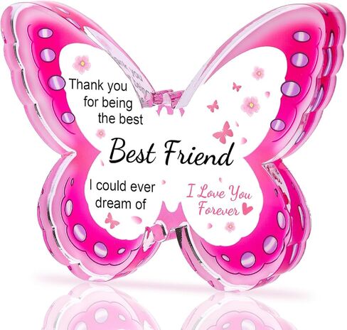 Gifts for Mom, Mom Birthday Gifts from Daughter Son- Acrylic Butterfly Plaque 4.33×3.26×0.47'', Keepsake, Paperweight, Mother's Day Stuff Ideas, Christmas Best Mom Ever Gifts in Kuwait