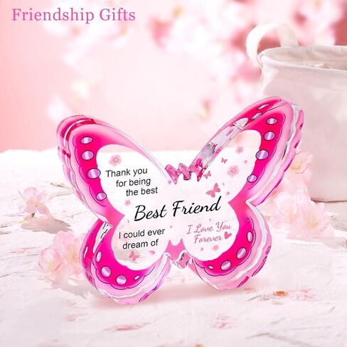 Gifts for Mom, Mom Birthday Gifts from Daughter Son- Acrylic Butterfly Plaque 4.33×3.26×0.47'', Keepsake, Paperweight, Mother's Day Stuff Ideas, Christmas Best Mom Ever Gifts in Kuwait