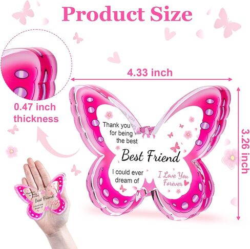 Gifts for Mom, Mom Birthday Gifts from Daughter Son- Acrylic Butterfly Plaque 4.33×3.26×0.47'', Keepsake, Paperweight, Mother's Day Stuff Ideas, Christmas Best Mom Ever Gifts in Kuwait