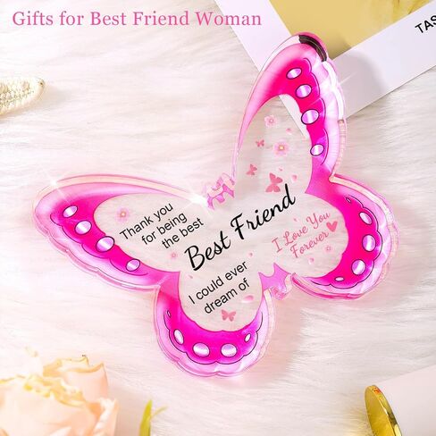 Gifts for Mom, Mom Birthday Gifts from Daughter Son- Acrylic Butterfly Plaque 4.33×3.26×0.47'', Keepsake, Paperweight, Mother's Day Stuff Ideas, Christmas Best Mom Ever Gifts in Kuwait
