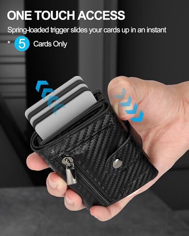 Mens Wallet Credit Card Holder - with AirTag Holder, 2 ID Windows | Trifold Leather | RFID Blocking Pop Up Wallet | Cash Slot | Coin Pocket | Morden Business Stylish Slim | Gifts for Men in Saudi Arabia