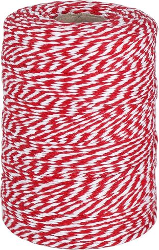 Vivifying Red and White Twine, 656 Feet 2mm Cotton Bakers Twine String for Gift Wrapping, Baking, Butchers, DIY Crafts, Tying Cake and Pastry Boxes in Saudi Arabia
