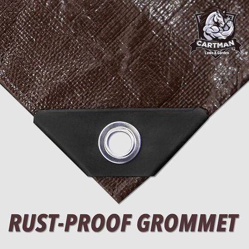 CARTMAN Finished Size 8x10 Feet Extra Thick 20 Mil Brown Ultra Heavy Duty Poly Tarp, Multipurpose Protective Cover, UV Resistant, Waterproof Poly Tarpaulin with Reinforced Edges in Saudi Arabia