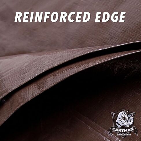 CARTMAN Finished Size 8x10 Feet Extra Thick 20 Mil Brown Ultra Heavy Duty Poly Tarp, Multipurpose Protective Cover, UV Resistant, Waterproof Poly Tarpaulin with Reinforced Edges in Saudi Arabia