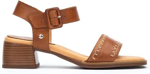 PIKOLINOS Heeled Sandals Leather Oliva for Woman in Saudi Arabia