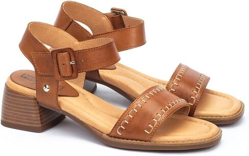 PIKOLINOS Heeled Sandals Leather Oliva for Woman in Saudi Arabia