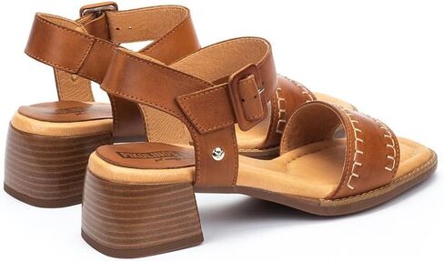 PIKOLINOS Heeled Sandals Leather Oliva for Woman in Saudi Arabia