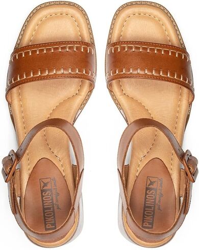 PIKOLINOS Heeled Sandals Leather Oliva for Woman in Saudi Arabia
