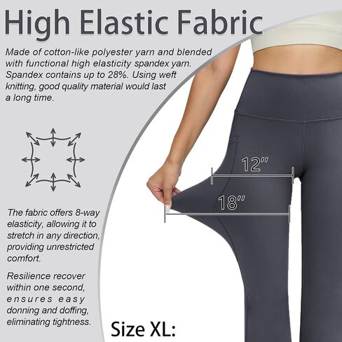 Yoyoyoga flare leggings بطن السيطرة على سروال اليوغا مع جيوب عالية محيط سحب السحب بانت بوتليج قطع in Kuwait