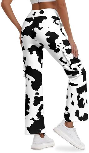 Cargo Flare Leggings for Women with 4 Pockets High Waist Cargo Leggings Workout Cargo Pants Yoga Pants Casual Pants in Saudi Arabia