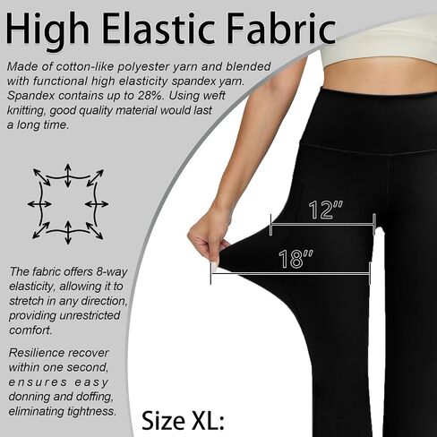 Yoyoyoga flare leggings بطن السيطرة على سروال اليوغا مع جيوب عالية محيط سحب السحب بانت بوتليج قطع in Kuwait