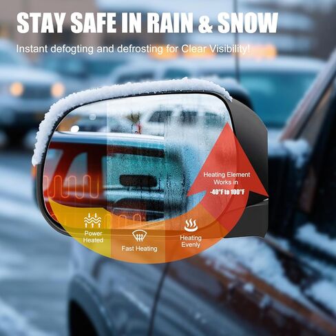 Driver Side Heated Mirror Glass Replacement for Toyota RAV4 2006-2011 - Heated Left Mirrors With Backing Plate, Replaces 8796142790 in Kuwait