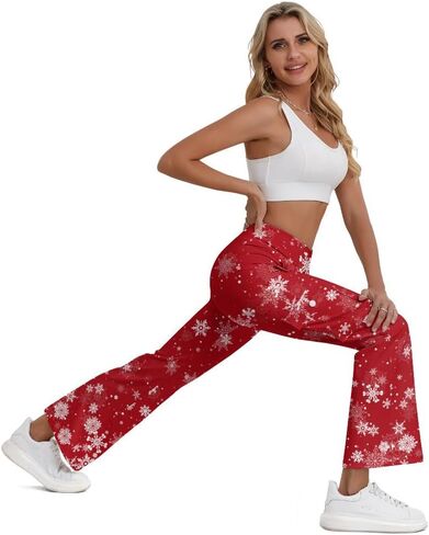 Cargo Flare Leggings for Women with 4 Pockets High Waist Cargo Leggings Workout Cargo Pants Yoga Pants Casual Pants in Saudi Arabia