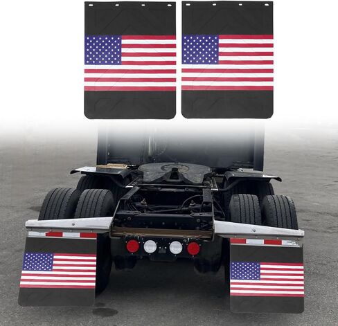 2024 ترقية جديدة رفرف الطين لشاحنات/مقطورة مع تصميم العلم الأمريكي ، Universal Hight Duty Rubber Mudflaps ، 24 × 30 بوصة 2 عبوة in Kuwait