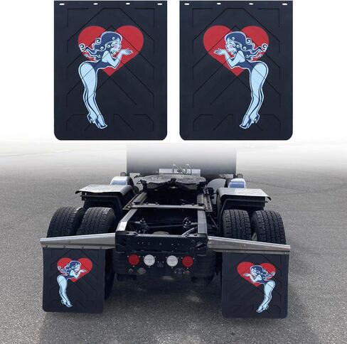 2024 ترقية جديدة رفرف الطين لشاحنات/مقطورة مع تصميم العلم الأمريكي ، Universal Hight Duty Rubber Mudflaps ، 24 × 30 بوصة 2 عبوة in Kuwait