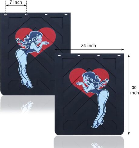 2024 ترقية جديدة رفرف الطين لشاحنات/مقطورة مع تصميم العلم الأمريكي ، Universal Hight Duty Rubber Mudflaps ، 24 × 30 بوصة 2 عبوة in Kuwait