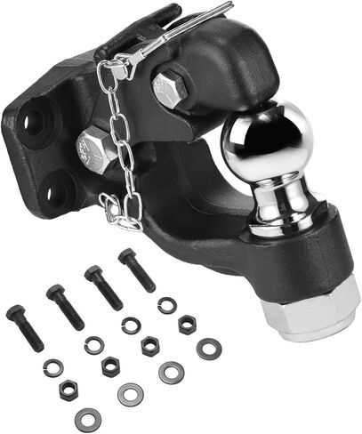 Vevor Pintle Hook ، 20000 رطل سعة القطر ، مستقبل عوائق Pintle لمستقبل عسكري عائق 2 بوصة ، يناسب حلقة Lunette من 2.5 إلى 3 بوصات ، طول 15.6 بوصة ، معطف مسحوق أسود ، لمختلف المقطورات in Saudi Arabia