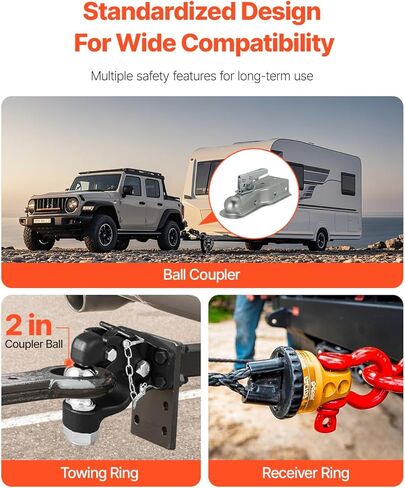 Vevor Pintle Hook ، 20000 رطل سعة القطر ، مستقبل عوائق Pintle لمستقبل عسكري عائق 2 بوصة ، يناسب حلقة Lunette من 2.5 إلى 3 بوصات ، طول 15.6 بوصة ، معطف مسحوق أسود ، لمختلف المقطورات in Saudi Arabia