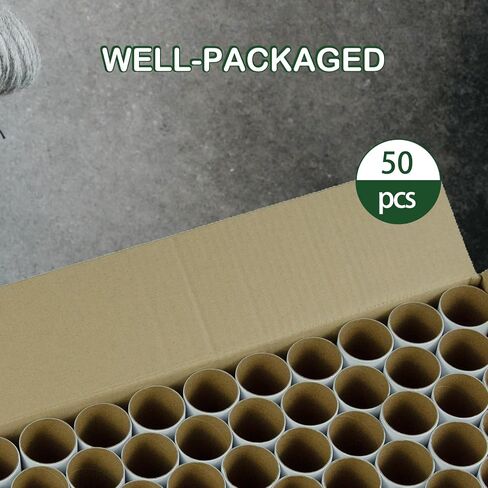 HESESOH 50 Pack Cardboard Tubes for Crafts - 1.57 x 3.94 Inches - Brown Toilet Paper Empty Rolls Round Thick Tubes Sturdy for Classroom Family Handmade DIY Projects in Saudi Arabia