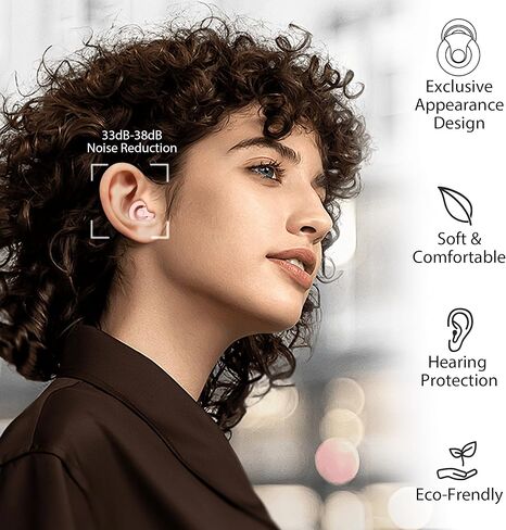 سدادات الأذن لإلغاء ضوضاء النوم | 2 أزواج من سدادات الأذن للحد من الضوضاء للنوم ، التركيز العميق ، حظر الشخير ، الطائرة ، 33dB - 38dB حماية السمع القابلة لإعادة الاستخدام من السيليكون والرغوة (الأرجواني) in Kuwait
