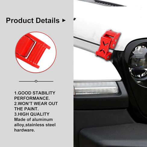 أغطية Hood Latches Latch Latch Count متوافقة مع Jeep Wrangler 2007-2018 JK JKU Rubicon Sport Sahara Jeep Wrangler JL JLU 2018-2024 Gladiator JT (Red) in Kuwait