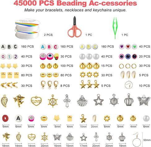 Redtwo 30000 Pcs Clay Beads Bracelet Making Kit, 9 Boxes 192 Colors Friendship Bracelet Kit Flat Polymer Heishi Beads for Jewelry Making, Crafts Gift for Girls Ages 6-12 (Clay Beads 30000) in Saudi Arabia