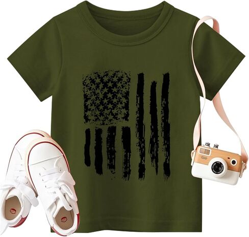 Boys Girls 4th of July Shirt Kids USA Shirts American Flag Tshirt Patriotic Tee Tops in Saudi Arabia