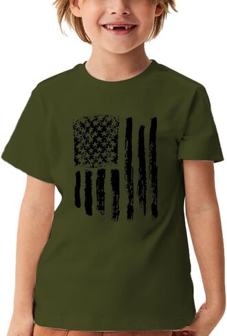 Boys Girls 4th of July Shirt Kids USA Shirts American Flag Tshirt Patriotic Tee Tops in Saudi Arabia