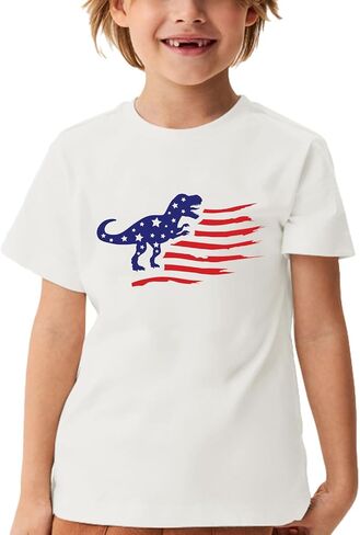 Boys Girls 4th of July Shirt Kids USA Shirts American Flag Tshirt Patriotic Tee Tops in Saudi Arabia