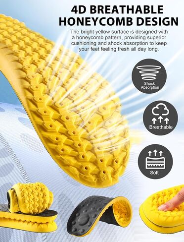 4D Cloud Goles Insooles للرجال والنساء ، إدراج أحذية رياضية امتصاص الصدمات الناعمة ، نعل قوس دعم الرغوة (Black ، XL Men 11 ~ 12 /Women 12.5) in Kuwait