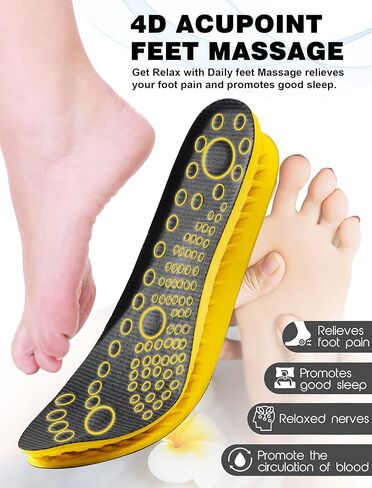 4D Cloud Goles Insooles للرجال والنساء ، إدراج أحذية رياضية امتصاص الصدمات الناعمة ، نعل قوس دعم الرغوة (Black ، XL Men 11 ~ 12 /Women 12.5) in Kuwait